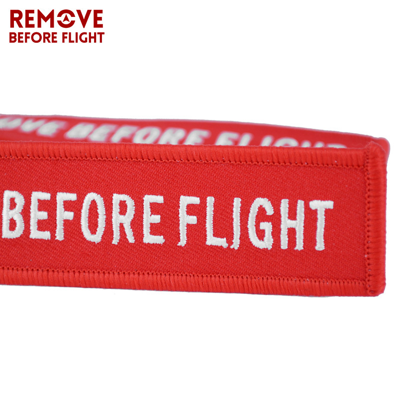 2 PC Remove Before Flight Keychain 1PC I Love Flying Bag Key Chain Charm Pendant Embroidery Label for Car Keyrings Aviation Gift