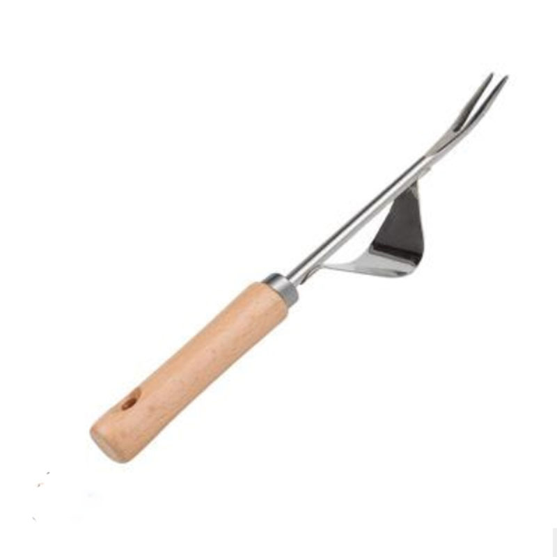 Garden Fork Wood Forked Head Hand Weeder Puller Patio Handle Park Remove Weeds Shovel Courtyard Trimming Tools Dropship