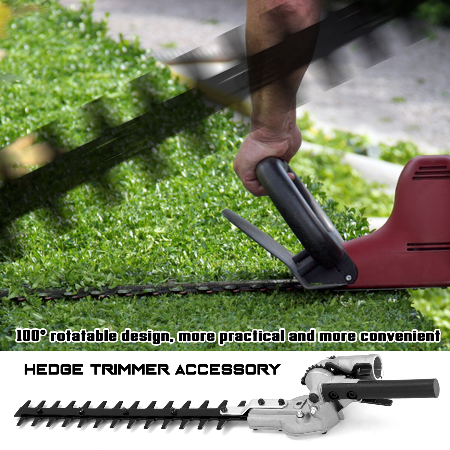 100° Rotatable High Branches Trimmer Accessory 65 Manganese Steel Aluminum Alloy Hedge Cutter Garden Tool Dual-edge Design