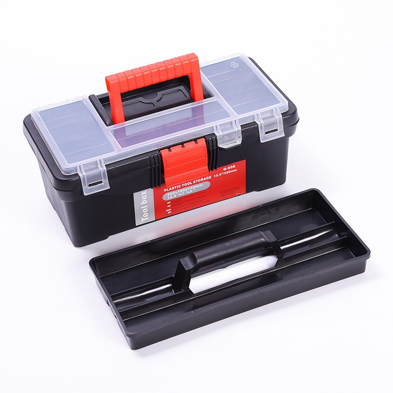 32x18x13cm Home Hardware Toolbox Tool Components plastic Double Layer Storage Box auto repair Electrician Box Suitcase 12.5 inch