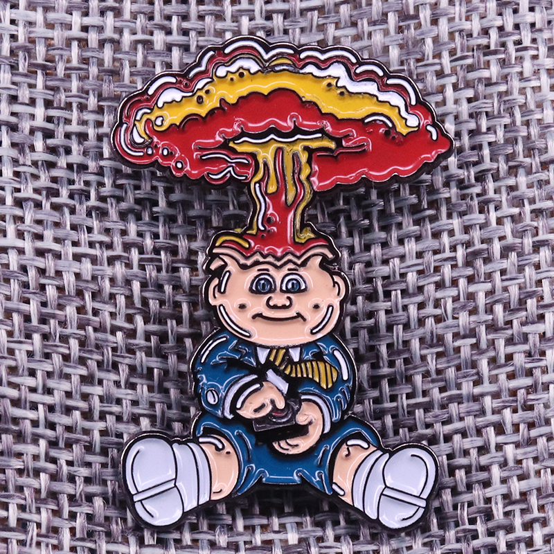 Garbage pail kids enamel pin anti-pop culture brooch Adam Bomb badge funny collection gift