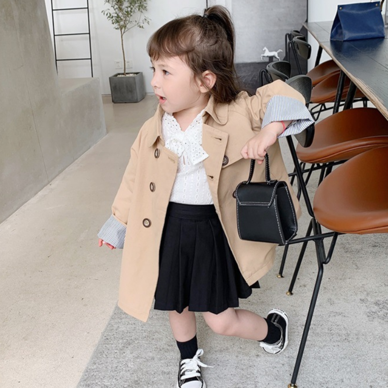 New Fashion Baby Girls Boys Trench Cotton Long Kids Windbreak Jacket Autumn Spring Child Dust Coat Baby Outwear Clothes 1-12Y