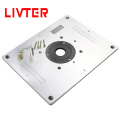 LIVTER Multifunctional Aluminium Router Table Insert Plate for Electric Wood Milling Trimming Machine Woodworking Benches