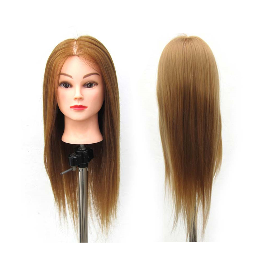 Training Head With Straight Synthetic Hair High Temperature Fiber Professional Bride Hairdressing Mannequin Head Dolls