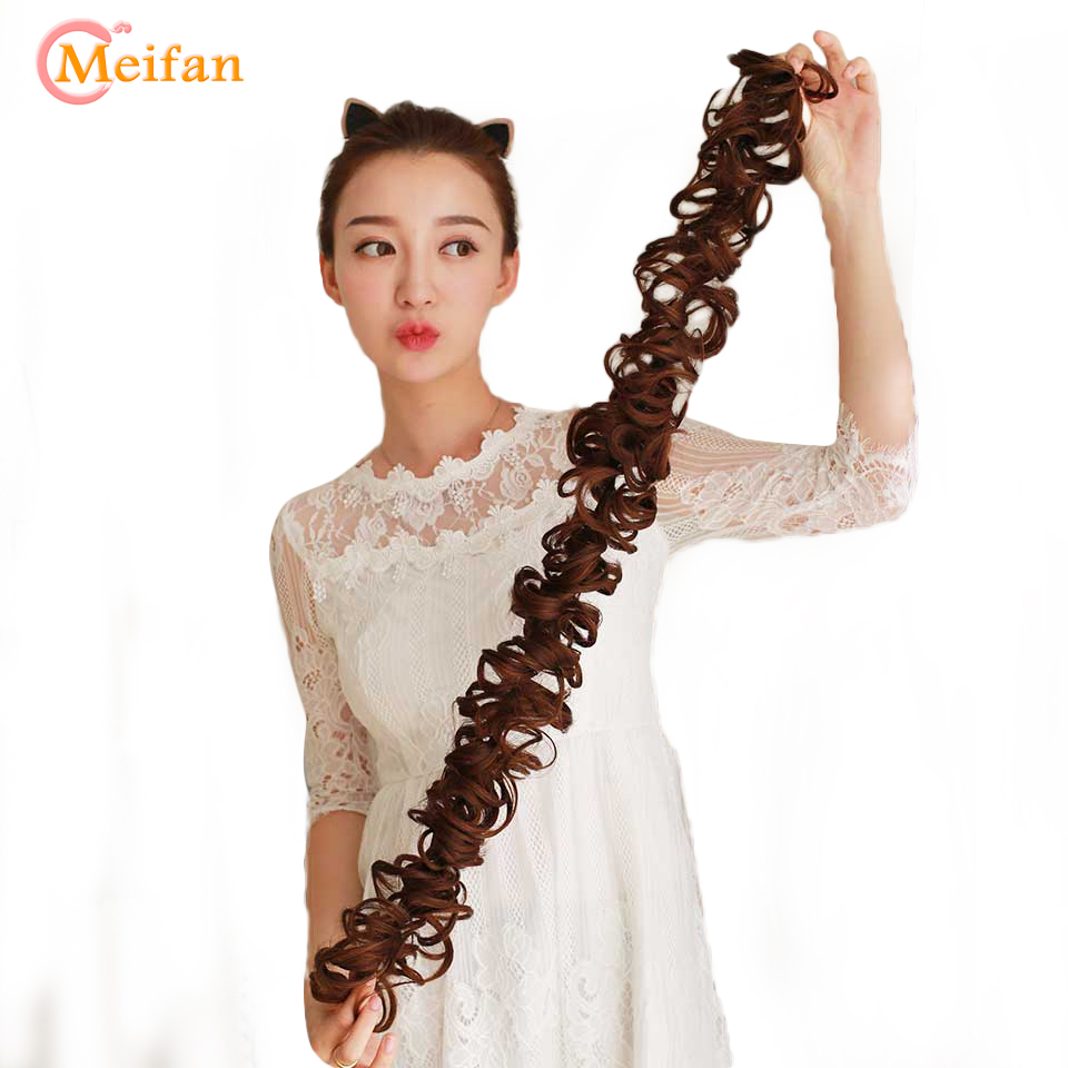 MEIFAN Hair Bun Curly Messy Donut Chignons Wrap in Ponytail Hair Tail Hair Extensions High Temperature Synthetic Fake Hair