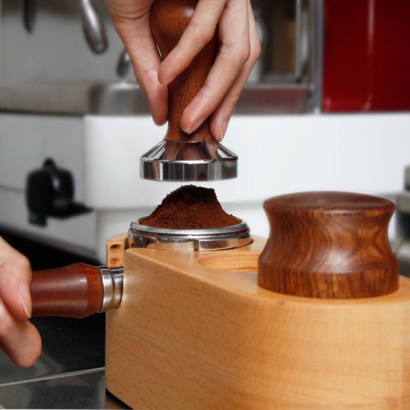 Coffee Filter Tamper Holder Solid wood Espresso Tamper Mat Beech Press Powder Base Coffee Anti-skid Filling Powder Holder
