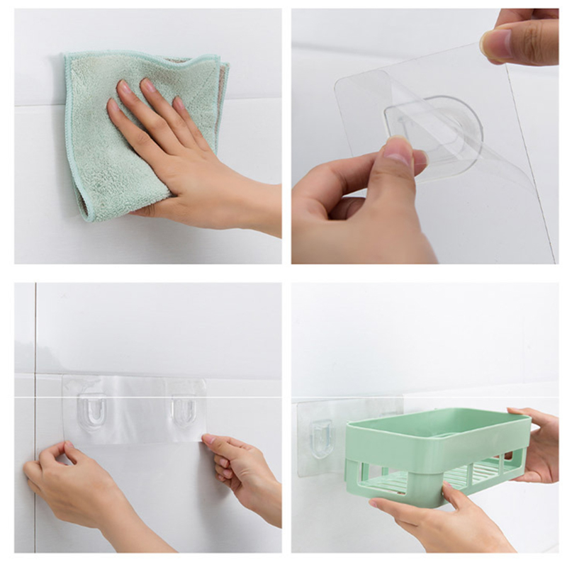 Wall Mounted Bathroom Shelf Shower Shampoo Holder Kitchen Storage Rack Punch free Shower Shelf Organizer Bathroom Accessories