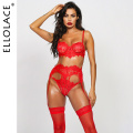 Ellolace Lace Women's Underwear Lingerie Bra Set Erotic Lingerie Underwear Women Set 3 Piece Set Lace Bra Hot Sexy Lingerie