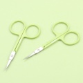 Brainbow 1pc Stainless Steel Makeup Scissor Eyebrow Eyelashes Nose Hair Trim Scissor Sharp Ponit Curve Tip Small Eyebrow Scissor