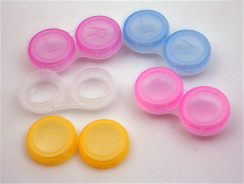 1Set Plastic Contact Lens Box Holder Portable Small Cute Candy Color Eyewear Bag Container Contact Lenses Soak Box Randomly