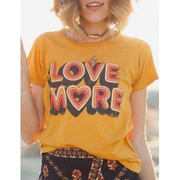 2019 Vintage Style More Love Letters Printed Positive tshirt Summer Oversize graphic tees Women Sweet Casual Tumblr Love Tshirt