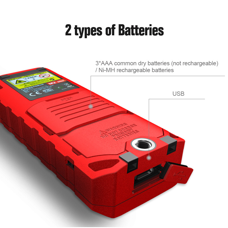 Mileseey Laser Distance Meter New Arrival M2 50m Laser Rangefinder Laser Measure Tools Diastimeter Red