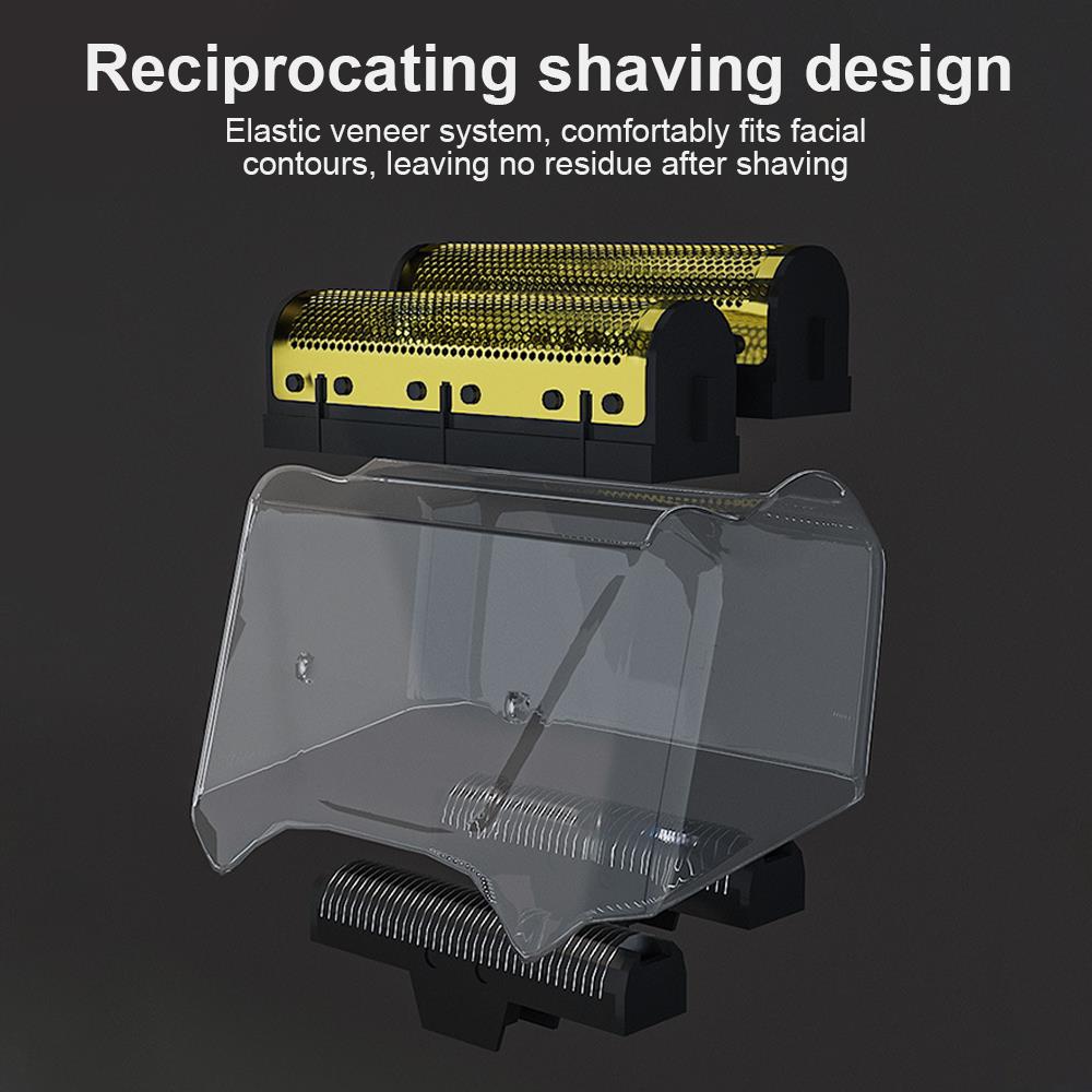 Electric Shaver for Men Razor Hair Removal Beard Trimmer USB Charge Retro Reciprocating Double Cutter Head Electroplating Body