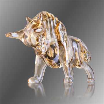 H&D Champagne Crystal Bull Figurine Art Glass Animal Figure Statues Souvenir Sculpture Home Office Decor Gift For Dad/Boyfriend