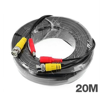 Tmezon BNC Video Power Coaxial Cable 20m 60FT Work for Analog AHD TVI CVI Security Surveillance Camera CCTV Accessories