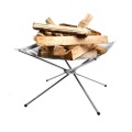 Outdoor Fire Burn Pit Stand Portable Solid Fuel Rack Folding Stove Fire Frame Fast Heating Wood Charcoal Stove Camping Tool