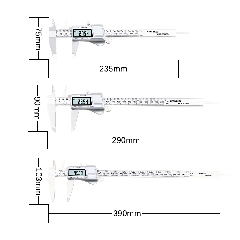 Industrial Digital Vernier Calipers LCD Caliper Gauge Electronic Measuring Stainless Steel Caliper 0-150 0-300 0-200mm
