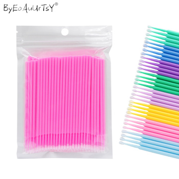 100Pcs Micro Brushes Make Up Eyelash Extension Disposable Eye Lash Glue Cleaning Brushes Free Applicator Sticks Makeup Tools