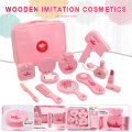 Wooden Fashion Make up Play Toys Set Girls Kids Pretend Kit Gift Princess Cosmetics w/ Lipstick Perfume Nail Polish