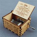 Wooden Engraved Hand-cranked Music Box Gift Boxes To Mom Daughter