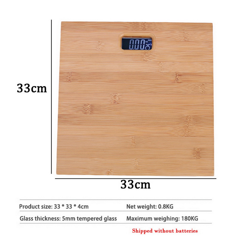 Wooden Body Scale Bathroom Weight Scale Smart Human Body Weight Scale Wood Anti-skid Display Back Light Household Bathroom hot