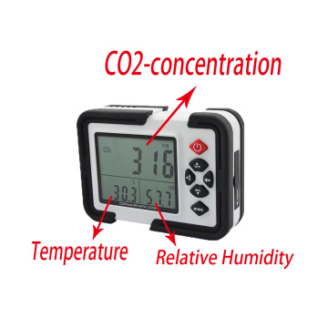 HT-2000 Digital CO2 Monitor CO2 Meter Gas Analyzer detector 9999ppm CO2 Analyzers With Temperature and Humidity Test