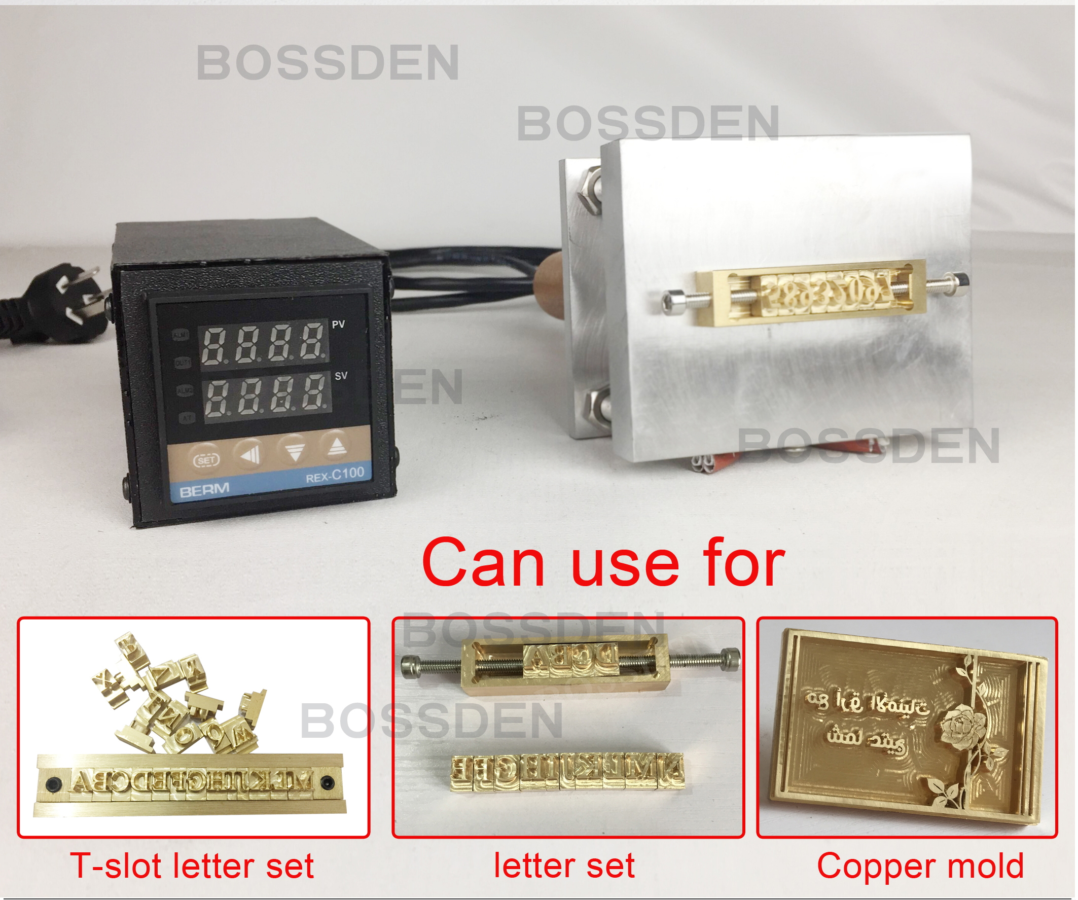 BOSSDEN 500W Machine Hot Foil Stamping Machine for leather Wood Paper Branding Custom Logo Marking Embossing press traine