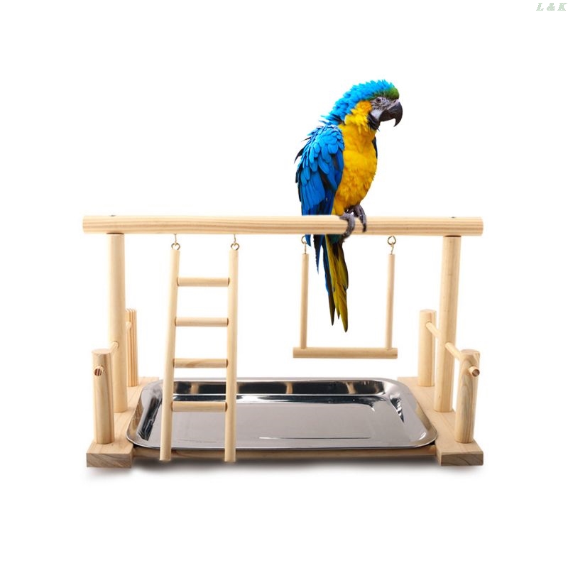 Parrot Standing Training Frame Bird Playground with Food Tray Pet Supplies PXPC