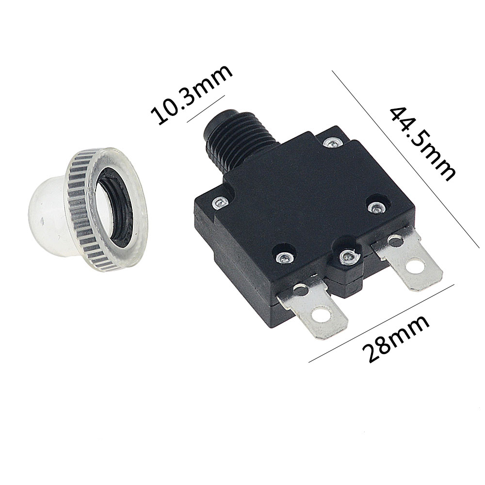 1PCS Thermal Switch Overload Protector Push Button 6A 7A 7.5A 8A 10A 15A 18A 20A 25A 30A Circuit Breaker+Waterproof Cover