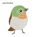 AHYONNIEX 1 Piece Embroidered Cute Bird Patches Clothes Bags DIY Applique Embroidery Parches Iron On Patch for Clothes