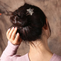 Vintage Style Metal Lotus Flower Wood Hair Sticks Women Hairpin Headwear Fashion Jewelry Hair Accessory