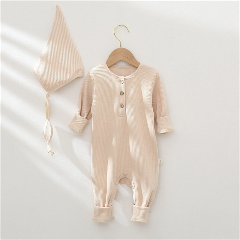 Baby Rompers Boy Girls Sets Infant Clothes Autumn NewBorn Baby Rompers Ribbed Kids Jumpsuit Pajamas Winter Newborn Clothes