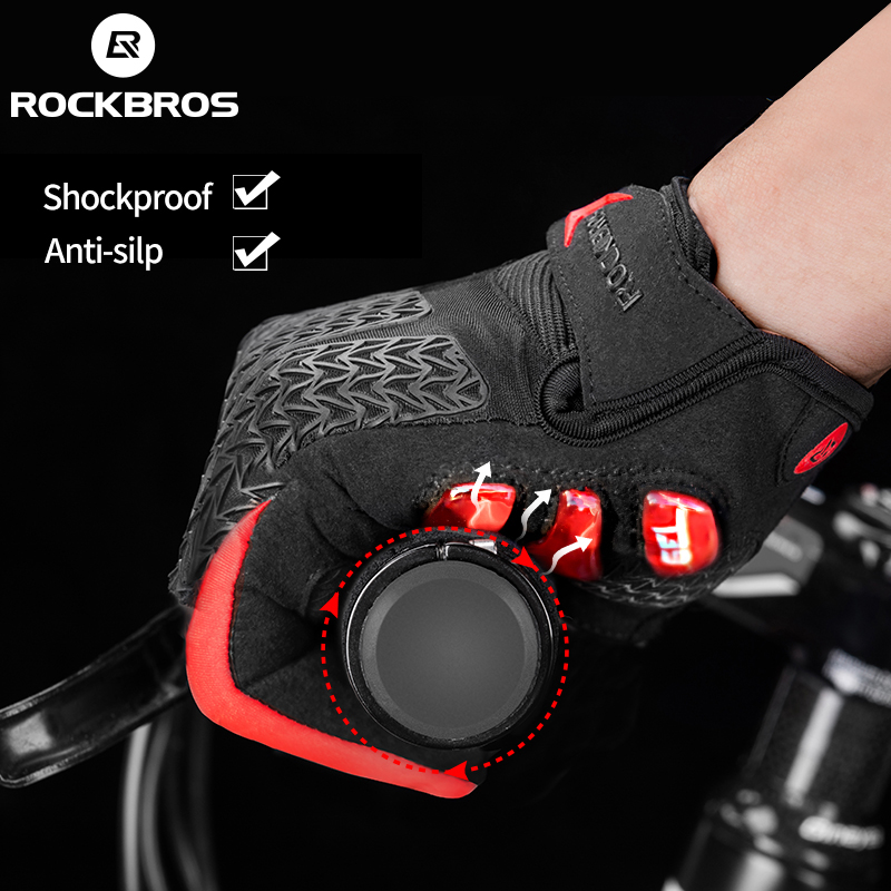 ROCKBROS Windproof Cycling Gloves Touch Screen Riding MTB Bike Bicycle Gloves Thermal Warm Motorcycle Winter Autumn Bike Gloves