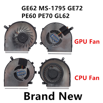 New Laptop CPU/GPU Cooling Fan For MSI GE62 MS-1795 GE72 PE60 PE70 GL62 Notebook Cooler Radiator