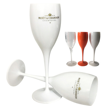 2 cups Champagne Flutes Glasses Plastic Wine Glasses Dishwasher-safe White Moet Acrylic Champagne Glass Transparent Wine Glass