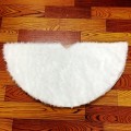 White Christmas Tree Skirt Plush Faux Fur Carpet Xmas Floor Mat Ornaments Merry Christmas New Year Christmas Tree Decoration