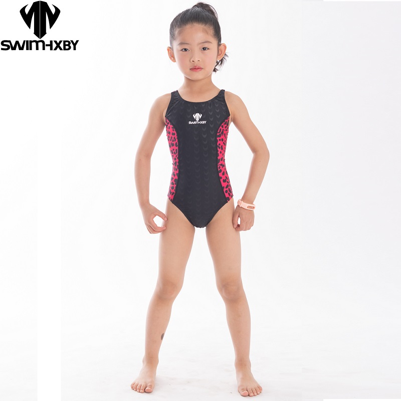 HXBY Girls Swimwear Racing Children One Piece Swimsuits Tight GIRLS bathing suits for competition racing swimwear