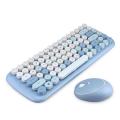 Wireless Keyboard Mouse Combos Notebook 3 in 1 Punk Mini 2.4ghz Wireless Keyboard and Mute Mouse for Laptop Use Girls Gift