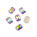 YANRUO 3252 All Sizes AB Emerald Cut Sew On Stones Strass Glass Gems Flat Back Rhinestones Crystals For Dress Decoration