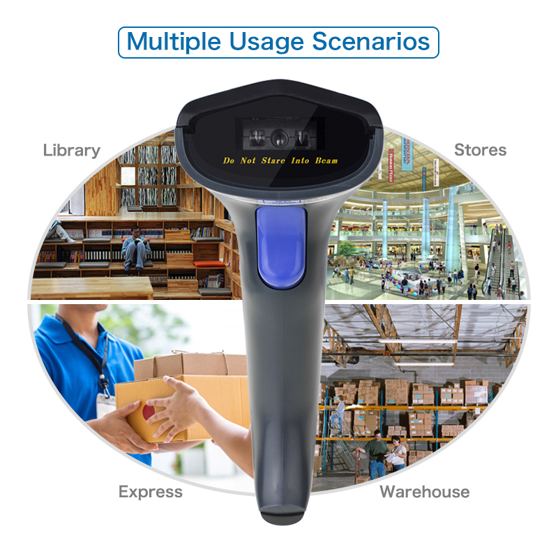 NETUM W6 Wireless CCD Barcode Scanner (2.4GHz Wireless & USB2.0 Wired) for Mobile Screen Payment bar code scanner