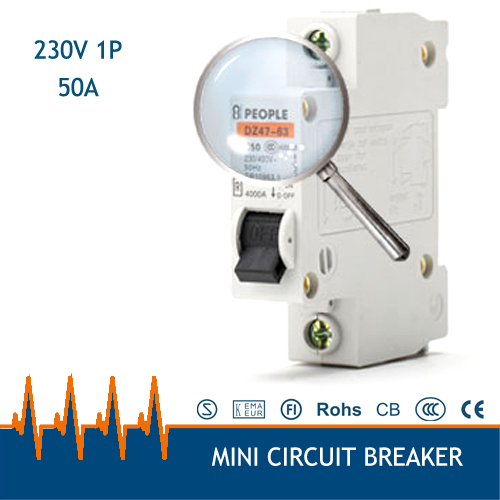 1P 220v-400V 50A dz47-63 Household miniature Circuit Breaker Free Shipping for Standard:IEC61009 GB6829
