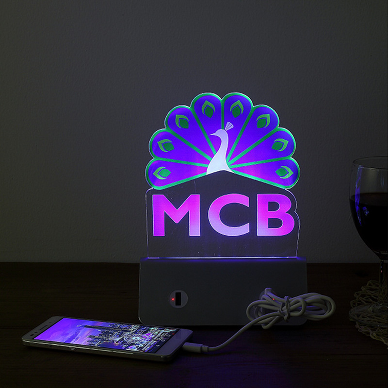 Customized LED Night Light 3D NightlightS Acrylic Billboard Milk Tea Coffee Store Restaurant Bar Glow Menu Brand Table Lamp USB