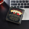 1Pcs Fashion Individuality Holds 20 Cigarettes Metal Double Sided Clamshell Cigarette Case Delicate Pattern Waterproof Box