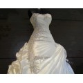 Best Selling 2020 Wedding Dresses with Rhinestones Slight Sweetheart Blush Train Ruffled Fold Pleat Lace up Sexy Bridal Dress