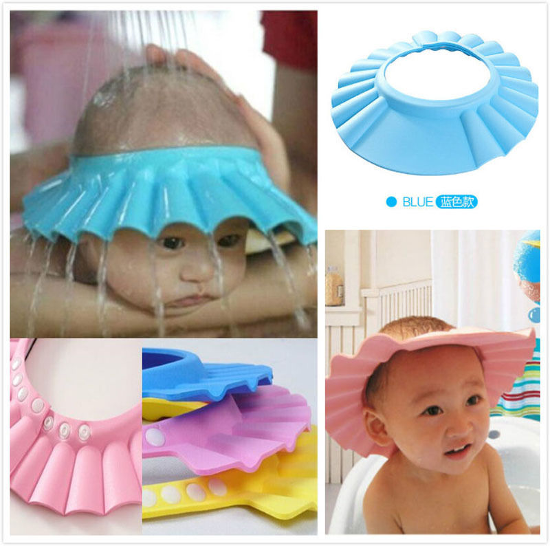 Soft & Adjustable Baby Boy Girl Shampoo Cap Children Bath Wash Hair Shield Hat Bathing Banho Bebe Visor for Bathing