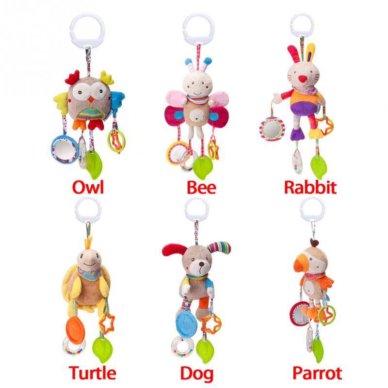 Baby Rattles Mobile Soft Baby Toys For Baby 0-12 Month Towel Bed Bell Cute Animal Cartoon Crib Newborn Stroller Montessori Toy