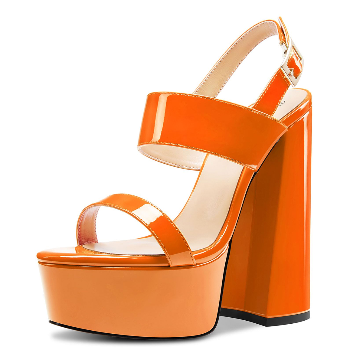 tan block high heel sandals