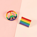 LGBT Flag Rainbow Heart Brooch Peace and Love Enamel Pins Clothes Bag Lapel Pin Gay Lesbian Pride Icon Badge Unisex Jewelry Gift