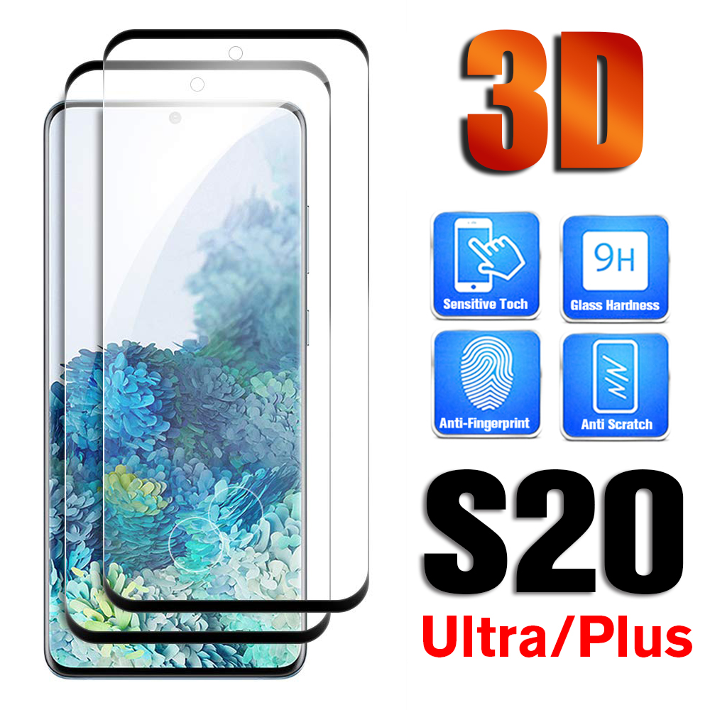 3D curved tempered glass on for Samsung Galaxy S20 Ultra S 20 Plus S20ultra S20plus full screen protector 9H HD protective film