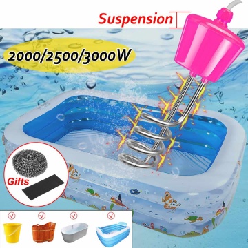 2000/2500/3000W 3M Floating Electric Heater Boiler Water Heating Element Portable Immersion Suspension Bathroom Swimming Pool